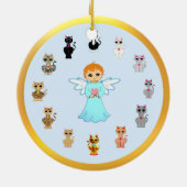 かわいい天使と猫のアニメ セラミックオーナメント (裏面)