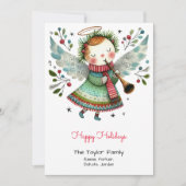 かわいい天使のイラスト ハッピー シーズンカード (正面)