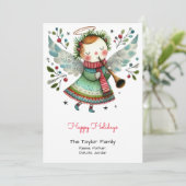 かわいい天使のイラスト ハッピー シーズンカード (スタンド正面)