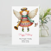 かわいい天使のファンタジーイラスト 幸せな シーズンカード (スタンド正面)