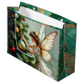 かわいい天使のフェアリークリスマス ラージペーパーバッグ (正面アングル)