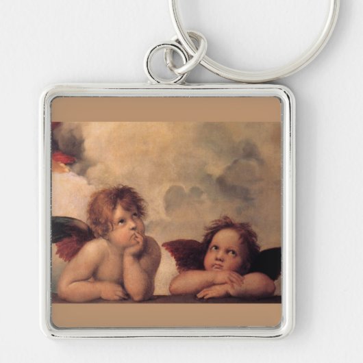 かわいい天使の信頼Raphaelの信頼の賛美 キーホルダー (正面)