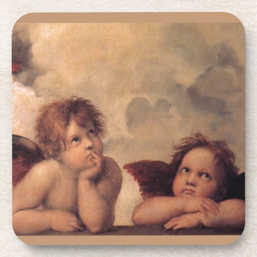 かわいい天使の信頼Raphaelの信頼の賛美 コースター (正面)