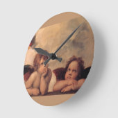 かわいい天使の信頼Raphaelの信頼の賛美 ラウンド壁時計 (傾斜)