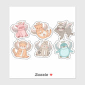 かわいい天使の動物のキャラクターセット シール (シート)