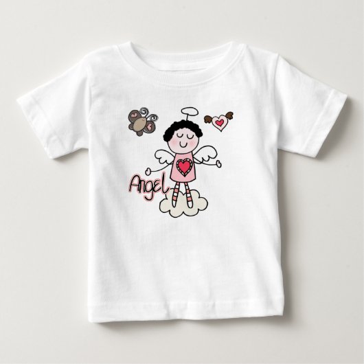 かわいい天使の女の子のドレス(袖なし) ベビーTシャツ (正面)