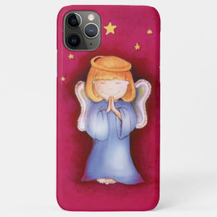 かわいい天使の女の子の赤いピンクのiphoneの箱 iPhone 11 pro maxケース
