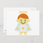かわいい天使の少年（後ろに光輪） ポストカード (正面/裏面)