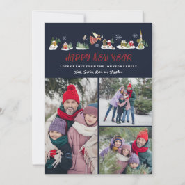 かわいい天使の平和オン・アース写真新年3枚 シーズンカード