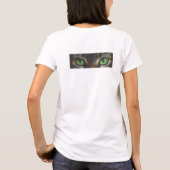かわいい天使の猫の緑の目 Tシャツ (裏面)