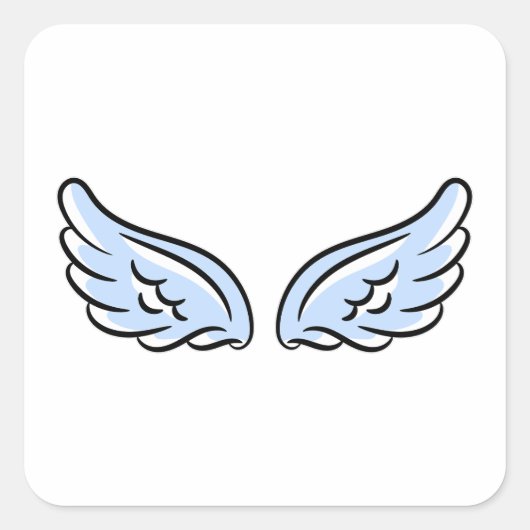 かわいい天使の翼 スクエアシール (正面)