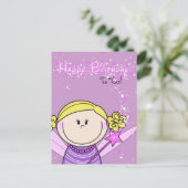 かわいい天使の誕生日カード ポストカード (スタンド正面)