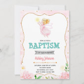かわいい天使バプテスマパーティの招待状 招待状 (正面)