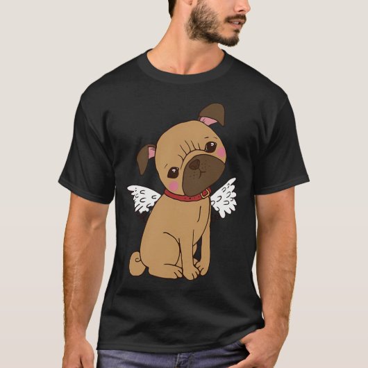 かわいい天使パグ Tシャツ (正面)
