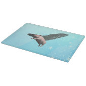 かわいい天使飛んでいるの豚の空 カッティングボード (角)