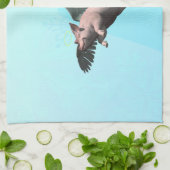 かわいい天使飛んでいるの豚の空 キッチンタオル (折り畳み)