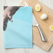 かわいい天使飛んでいるの豚の空 キッチンタオル (四つ折り)