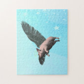 かわいい天使飛んでいるの豚の空 ジグソーパズル (縦)