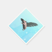 かわいい天使飛んでいるの豚の空 スタンダードカクテルナプキン (角)