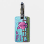 かわいい天地のブタパーソナライズな旅行ラベル ラゲッジタグ (裏面縦)