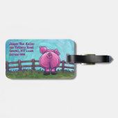 かわいい天地のブタパーソナライズな旅行ラベル ラゲッジタグ (裏面横)