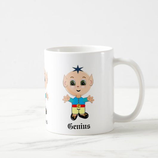 かわいい天才エルフとカリグラフィー コーヒーマグカップ (右)
