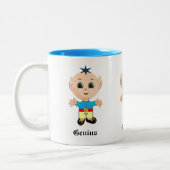 かわいい天才小妖精や小人&書道 ツートーンマグカップ (左)