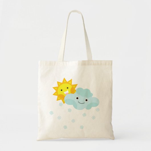 かわいい天気と太陽のデザインのトートバッグ トートバッグ (正面)