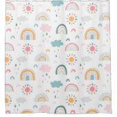 かわいい天気パターン シャワーカーテン (正面)