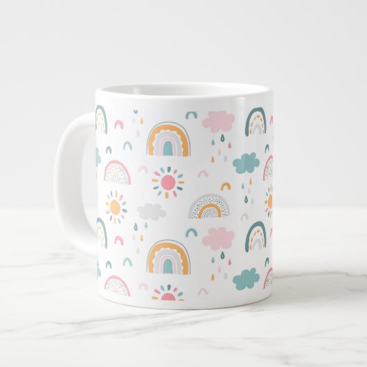 かわいい天気パターン ジャンボコーヒーマグカップ (正面左)