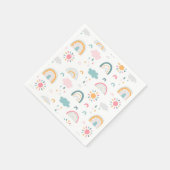 かわいい天気パターン スタンダードカクテルナプキン (角)