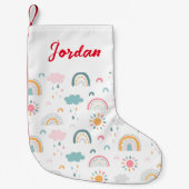 かわいい天気パターン スモールクリスマスストッキング (正面)