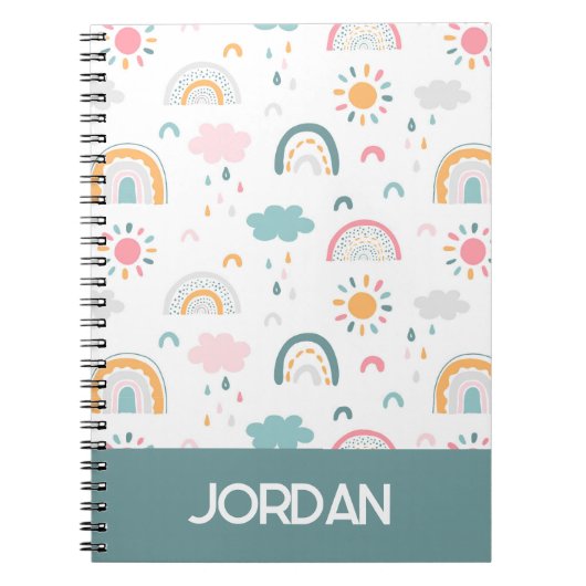 かわいい天気パターン ノートブック (正面)