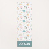 かわいい天気パターン ヨガマット (正面)