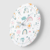 かわいい天気パターン ラージ壁時計 (傾斜)