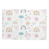 かわいい天気パターン 枕カバー (裏面)