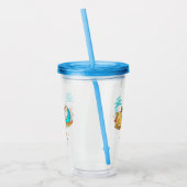 かわいい天秤座の太陽と月はかりで測 アクリルタンブラー (左)