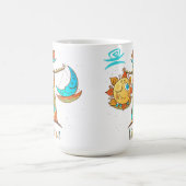 かわいい天秤座の太陽と月はかりで測 コーヒーマグカップ (中央)