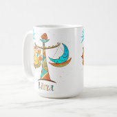 かわいい天秤座の太陽と月はかりで測 コーヒーマグカップ (正面左)