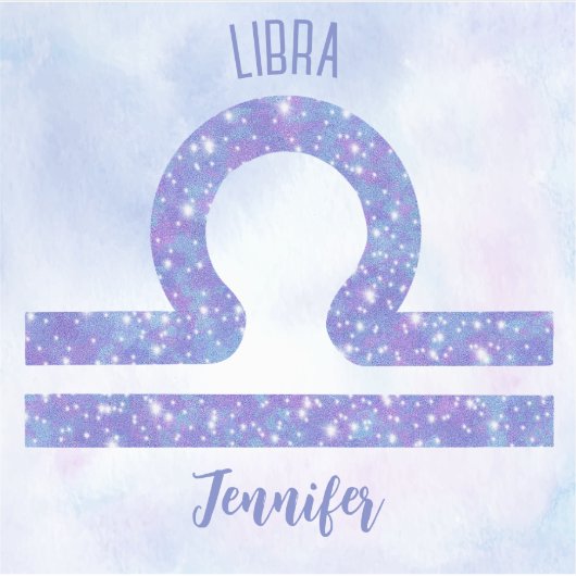 かわいい天秤座の星占いサインのノートパソパーソナライズされたコン シール (正面)
