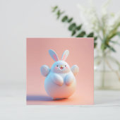 かわいい太った白うさぎ（羽つき） (スタンド正面)