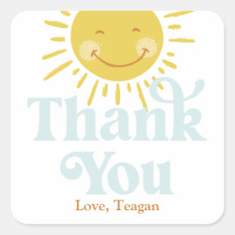 かわいい太陽ありがとうステッカー スクエアシール