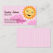 かわいい太陽とピンクベビーシッターの名刺 名刺 (正面/裏面)