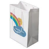 かわいい太陽とレインボーベビーシャワーモダンありがとう ミディアムペーパーバッグ (裏面アングル)