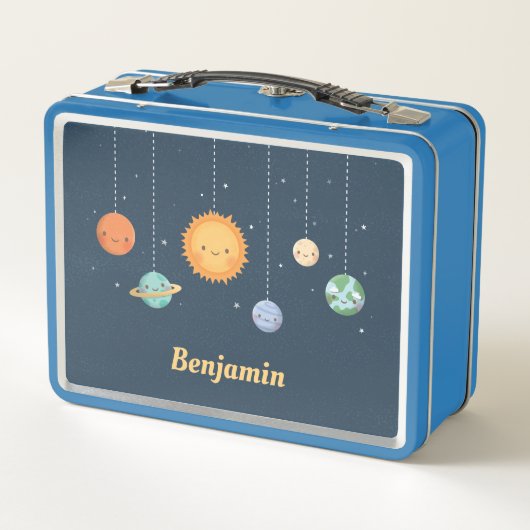 かわいい太陽と惑星宇宙をテーマにした子ども メタルランチボックス (裏面)