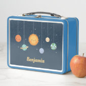 かわいい太陽と惑星宇宙をテーマにした子ども メタルランチボックス (インサイチュ)