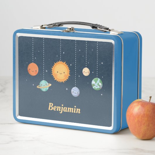 かわいい太陽と惑星宇宙をテーマにした子ども メタルランチボックス (インサイチュ)