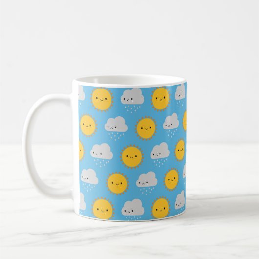 かわいい太陽と雨 コーヒーマグカップ (左)