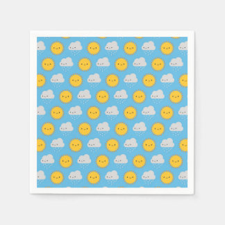 かわいい太陽と雨 スタンダードカクテルナプキン