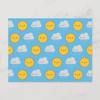 かわいい太陽と雨 ポストカード